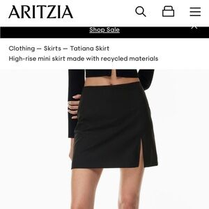 Aritzia Sunday Best Tatiana mini skirt in black - size 6